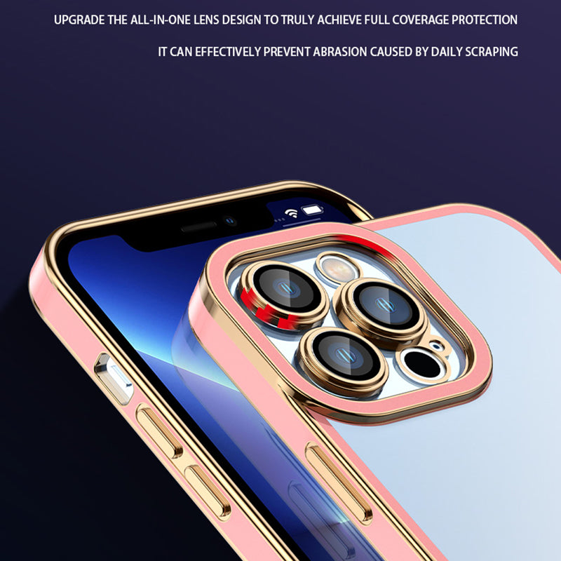 Transparent TPU Cover for iPhone 13 Pro Max 6.7 inch Airbag Design Electroplated Back Case Phone Shell Transparent TPU Cover for iPhone 13 Pro Max 6.7 inch Airbag Design Electroplated Back Case Phone Shell